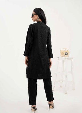 SIMRANS Dhanak Fully Embroidered 2 Pc Co-ords Set in Black article-06