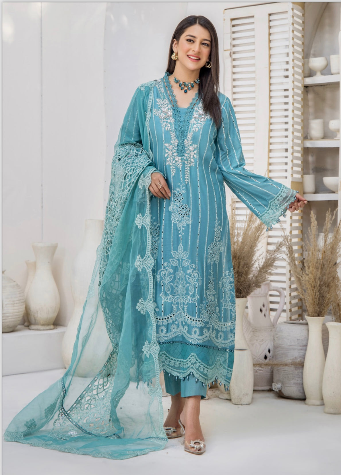 SIMRANS ‘MARIA B INSPIRED’ | EMBROIDERED COTTON READYMADE | SM581A
