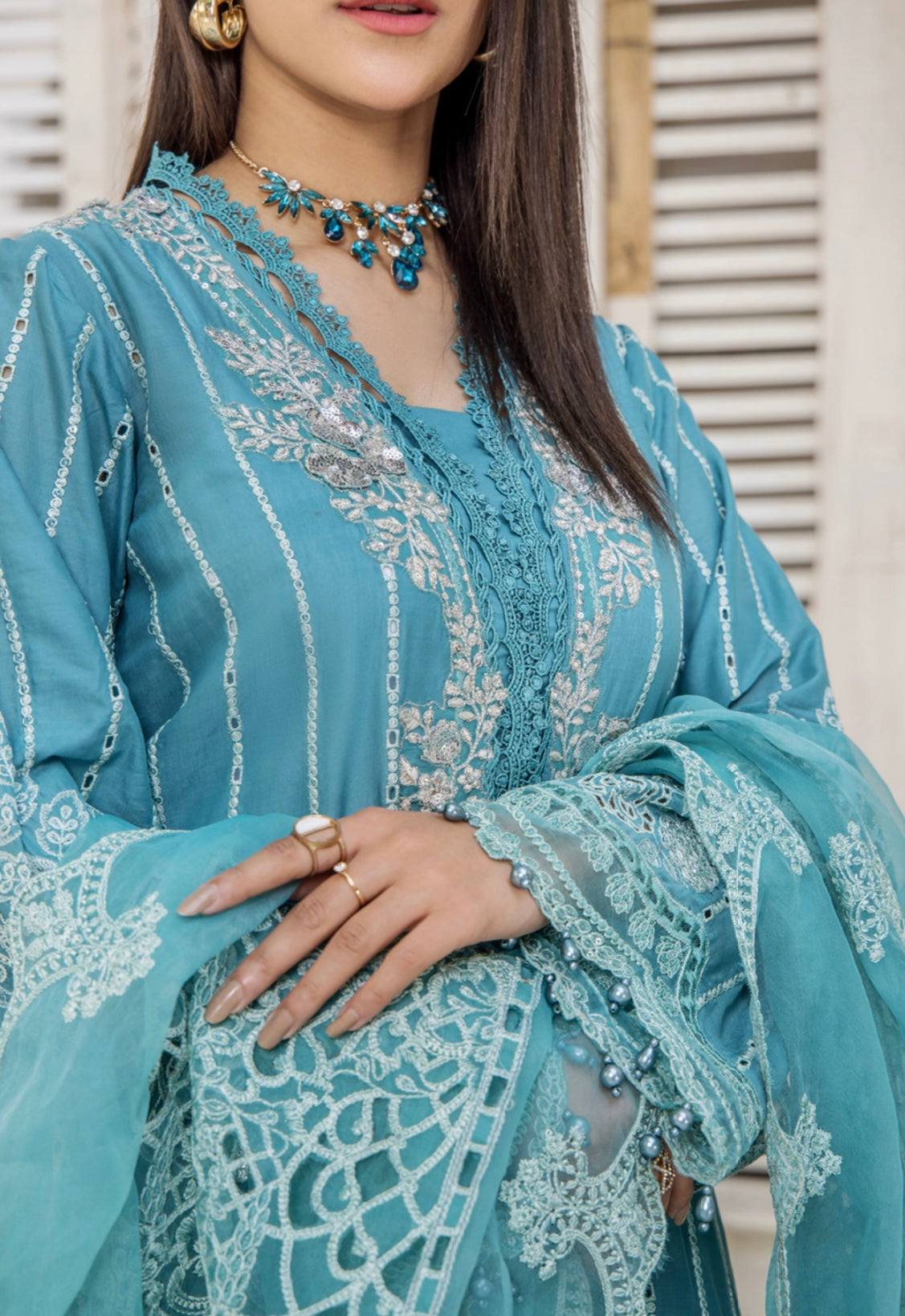 SIMRANS ‘MARIA B INSPIRED’ | EMBROIDERED COTTON READYMADE | SM581A