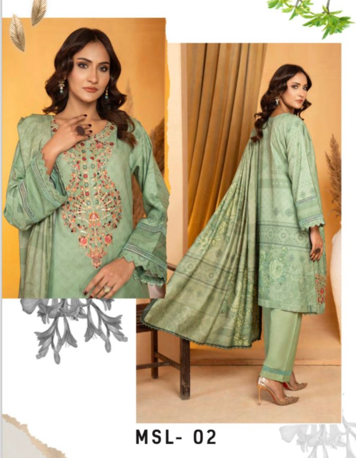 MUNIRA | EMBROIDERED DHANAK READYMADE | MML07