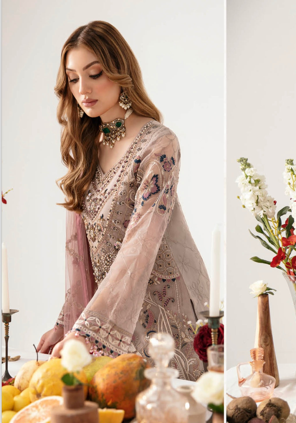 RAMSHA ‘MINHAL’ | EMBROIDERED ORGANZA READYMADE | M1110R