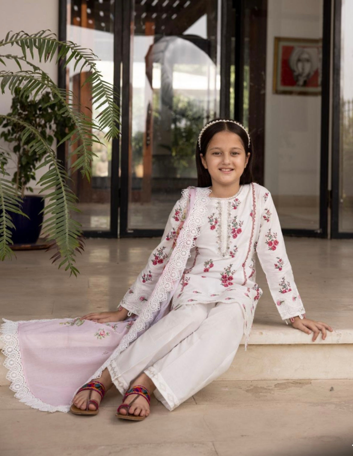 SIMRANS ‘SUFFUSE’| EMBROIDERED COTTON MUMMY & ME/kids READYMADE | SM588