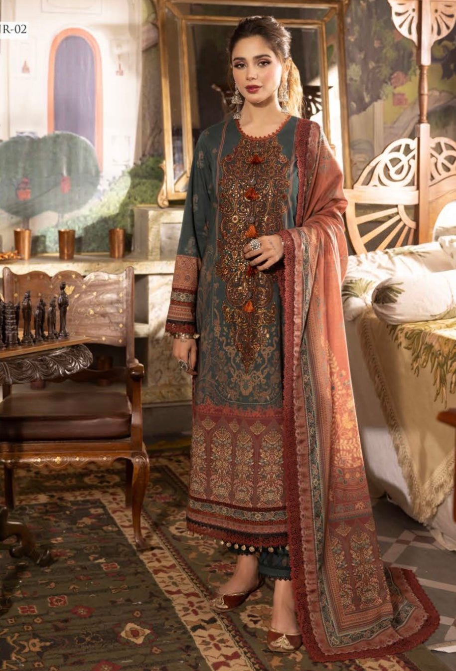 ASIM JOFA RANIA UNSTITCHED EMBROIDERED COLLECTION AJNR011