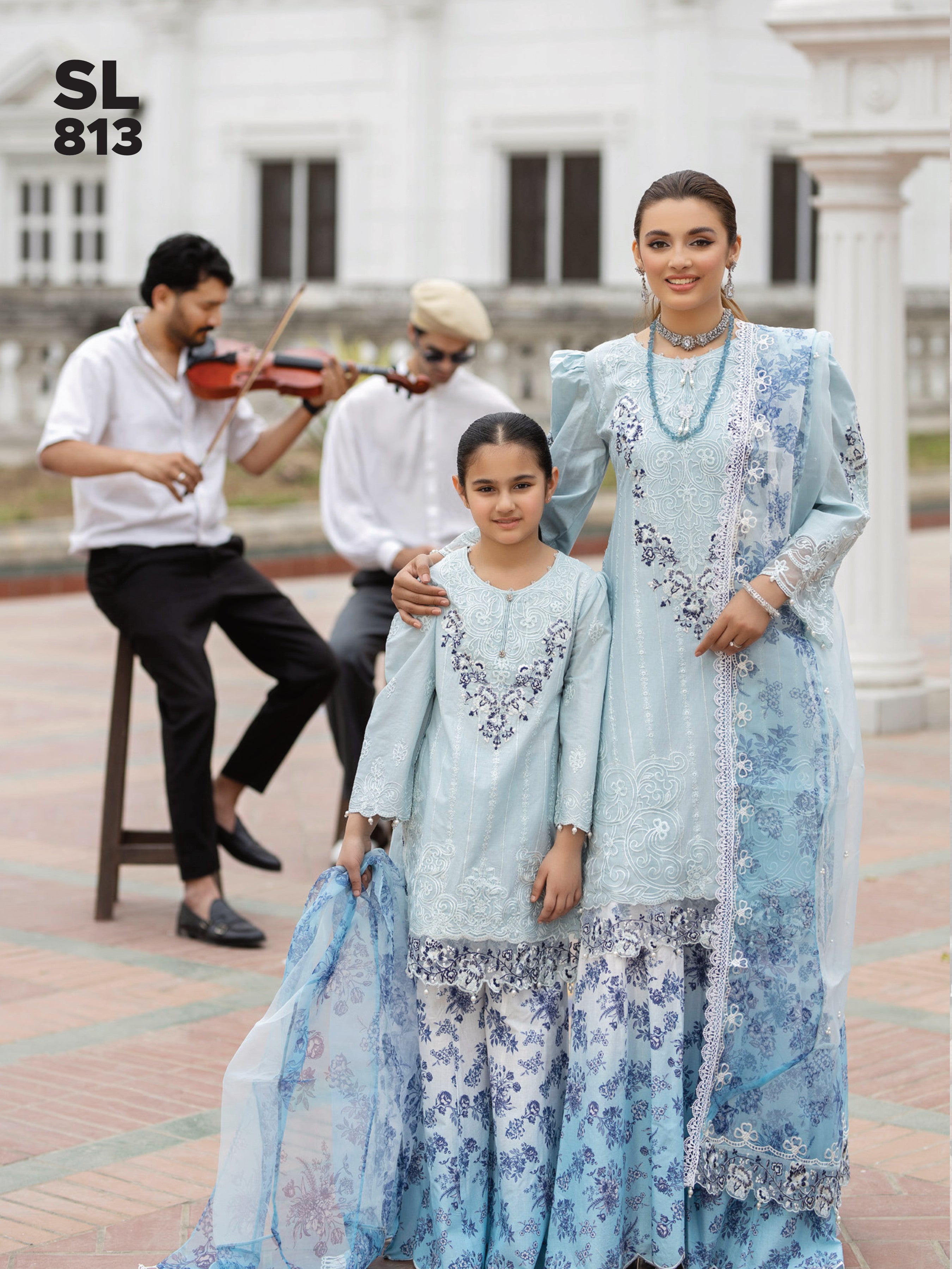 SIMRANS IVANA EID FESTIVA MUMMY & ME/kids 3PC READYMADE-SL826