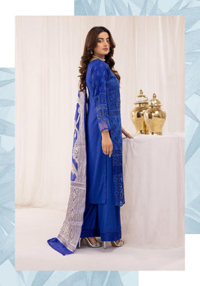 SIMRANS ‘IVY’ | EMBROIDERED CHIKANKARI MOTHER & DAUGHTER/kids READYMADE | SM562 (BLUE)