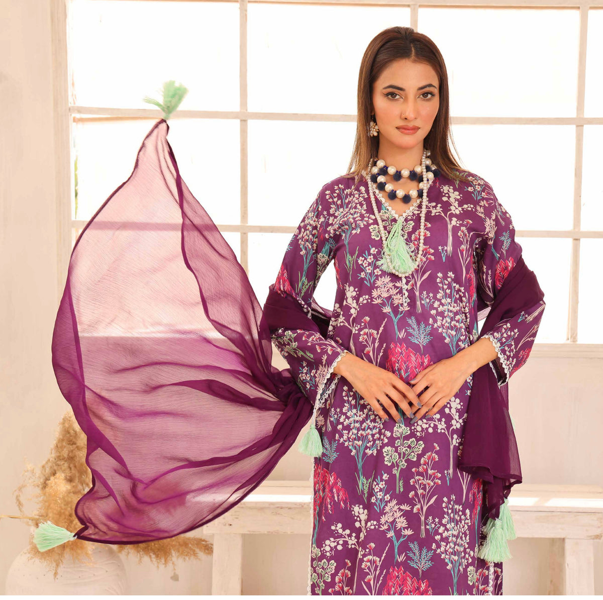 SIMRANS ‘HANNAH B’ | PRINTED LAWN READYMADE | SM506