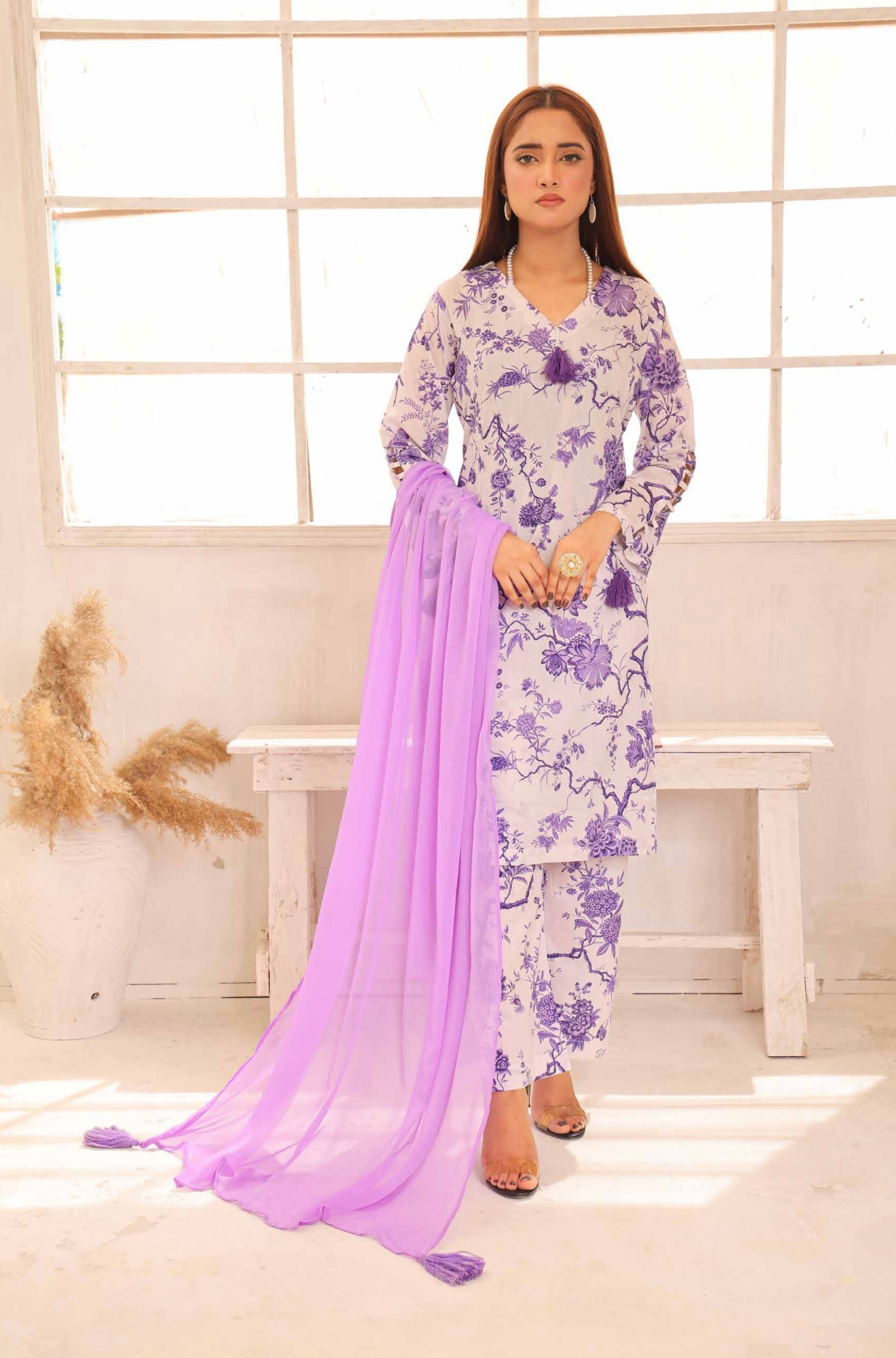 SIMRANS ‘HANNAH B’ | PRINTED LAWN READYMADE | SM510