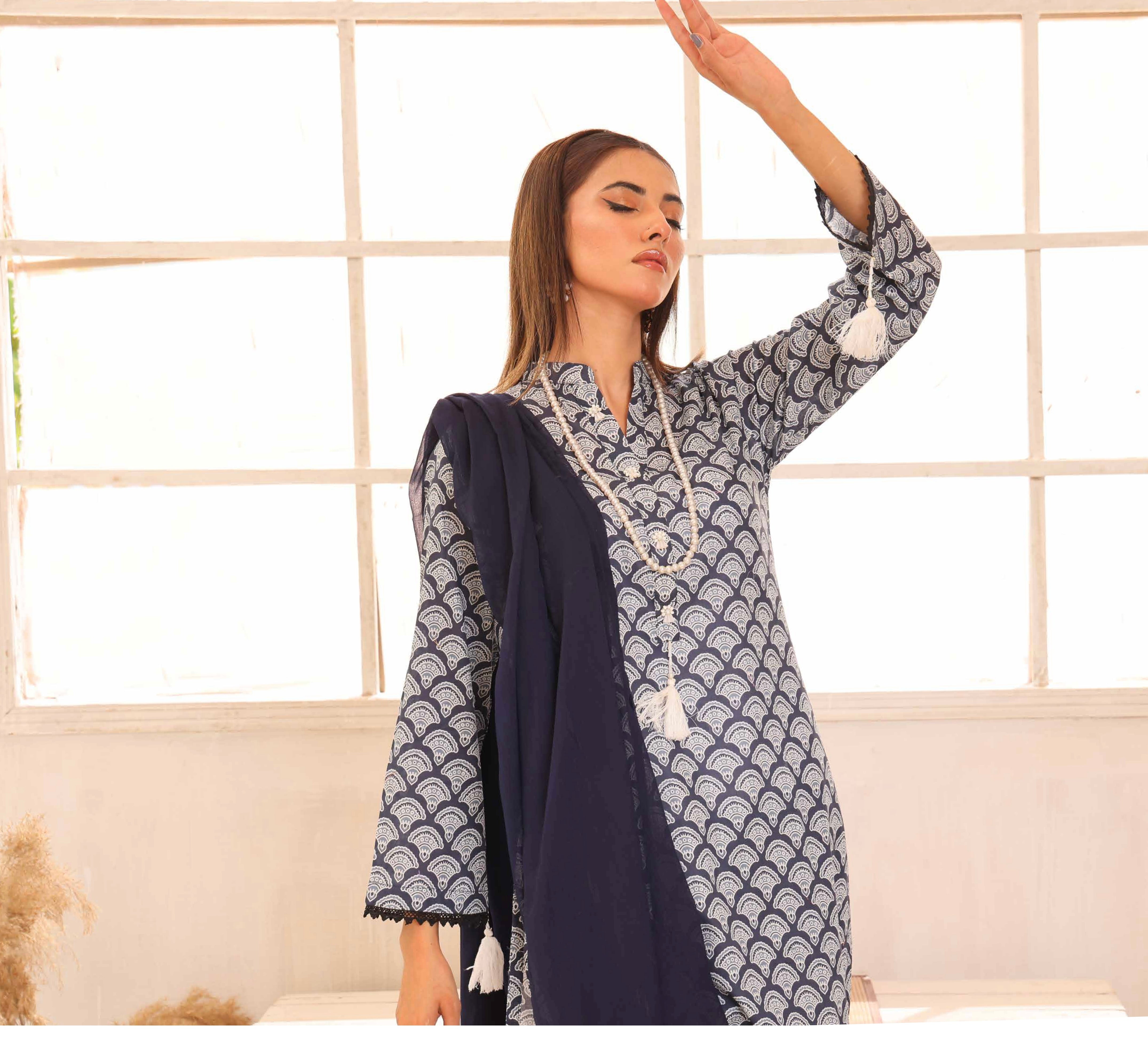 SIMRANS ‘HANNAH B’ | PRINTED LAWN READYMADE | SM511