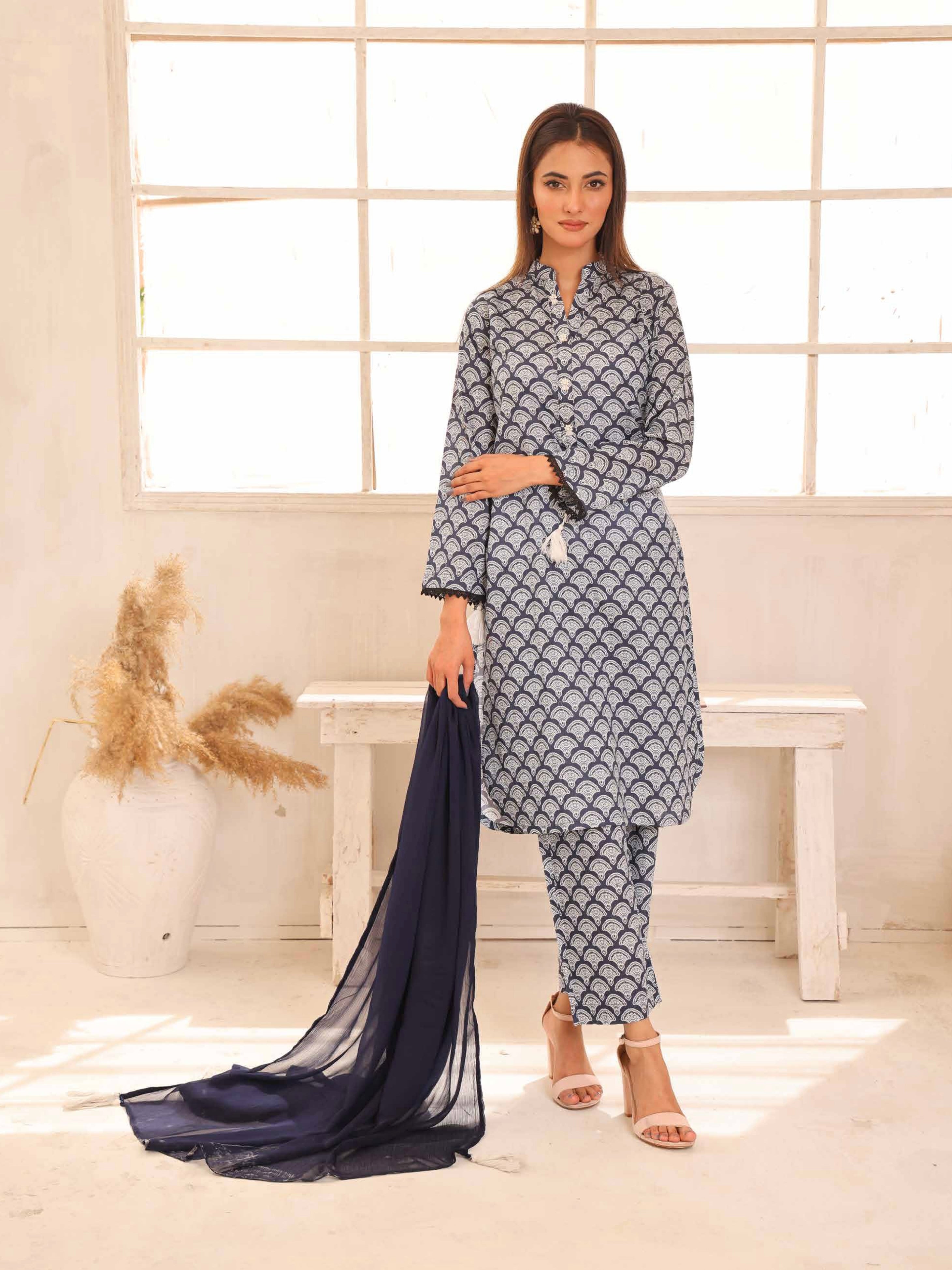 SIMRANS ‘HANNAH B’ | PRINTED LAWN READYMADE | SM511