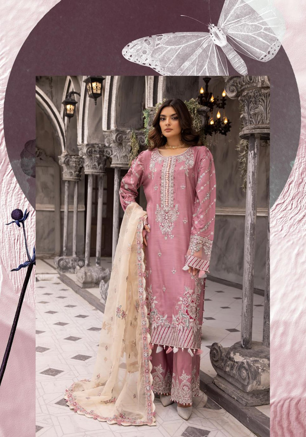 IVANA LUX BY SIMRANS HEAVY EMBROIDERED 3PC READYMADE SUIT ISM674
