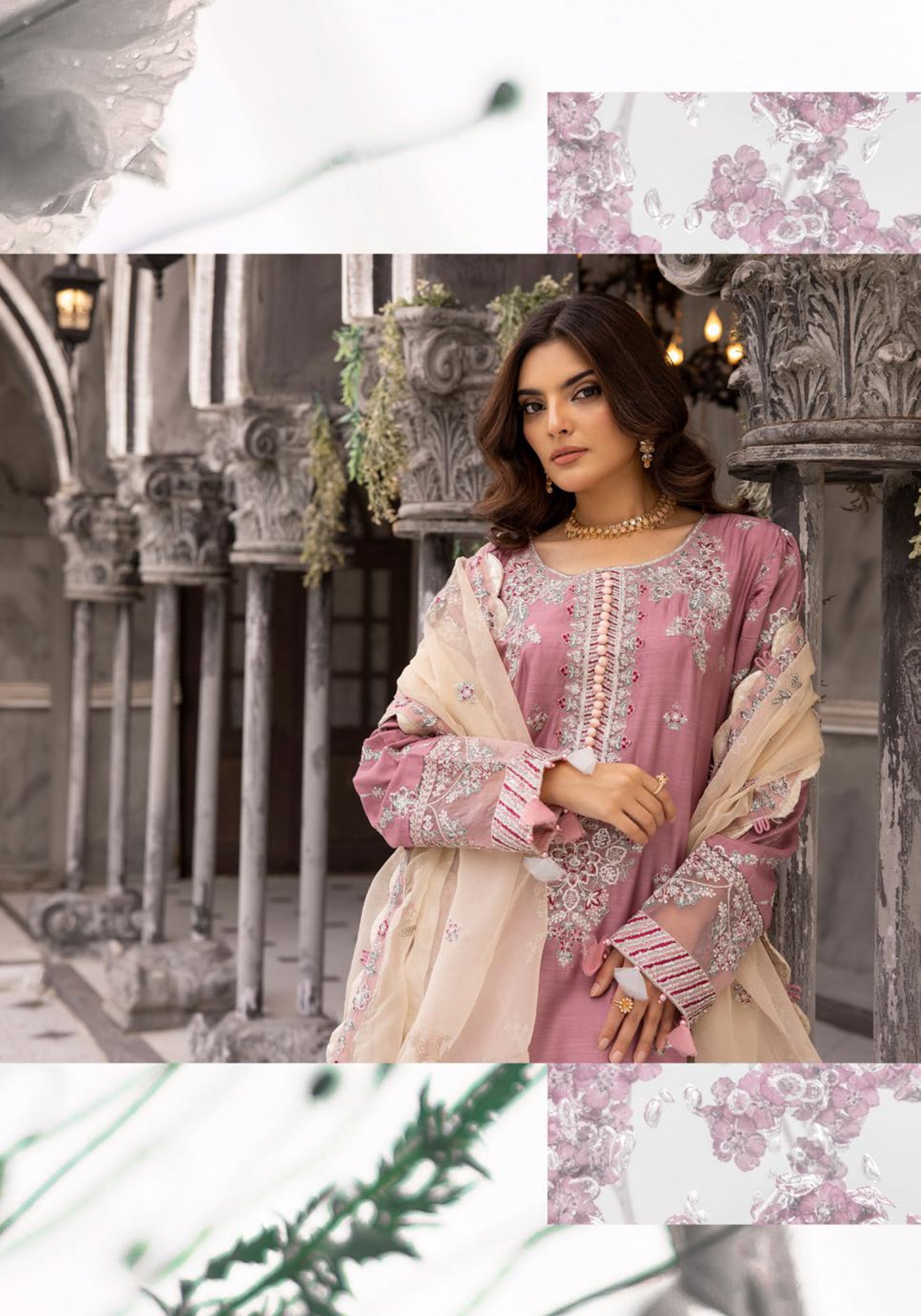 IVANA LUX BY SIMRANS HEAVY EMBROIDERED 3PC READYMADE SUIT ISM674