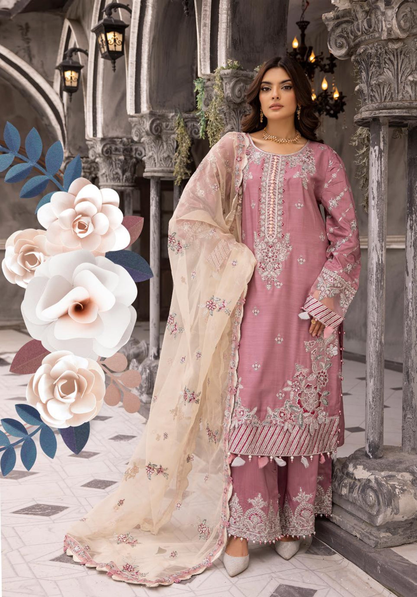 IVANA LUX BY SIMRANS HEAVY EMBROIDERED 3PC READYMADE SUIT ISM674