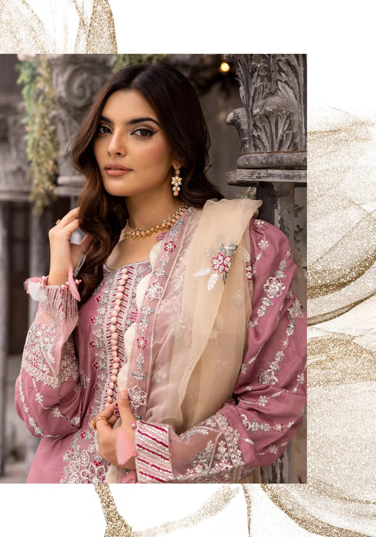 IVANA LUX BY SIMRANS HEAVY EMBROIDERED 3PC READYMADE SUIT ISM674