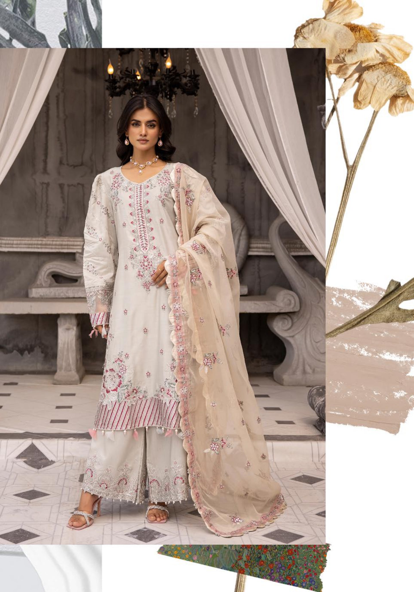 IVANA LUX BY SIMRANS HEAVY EMBROIDERED 3PC READYMADE SUIT ISM676