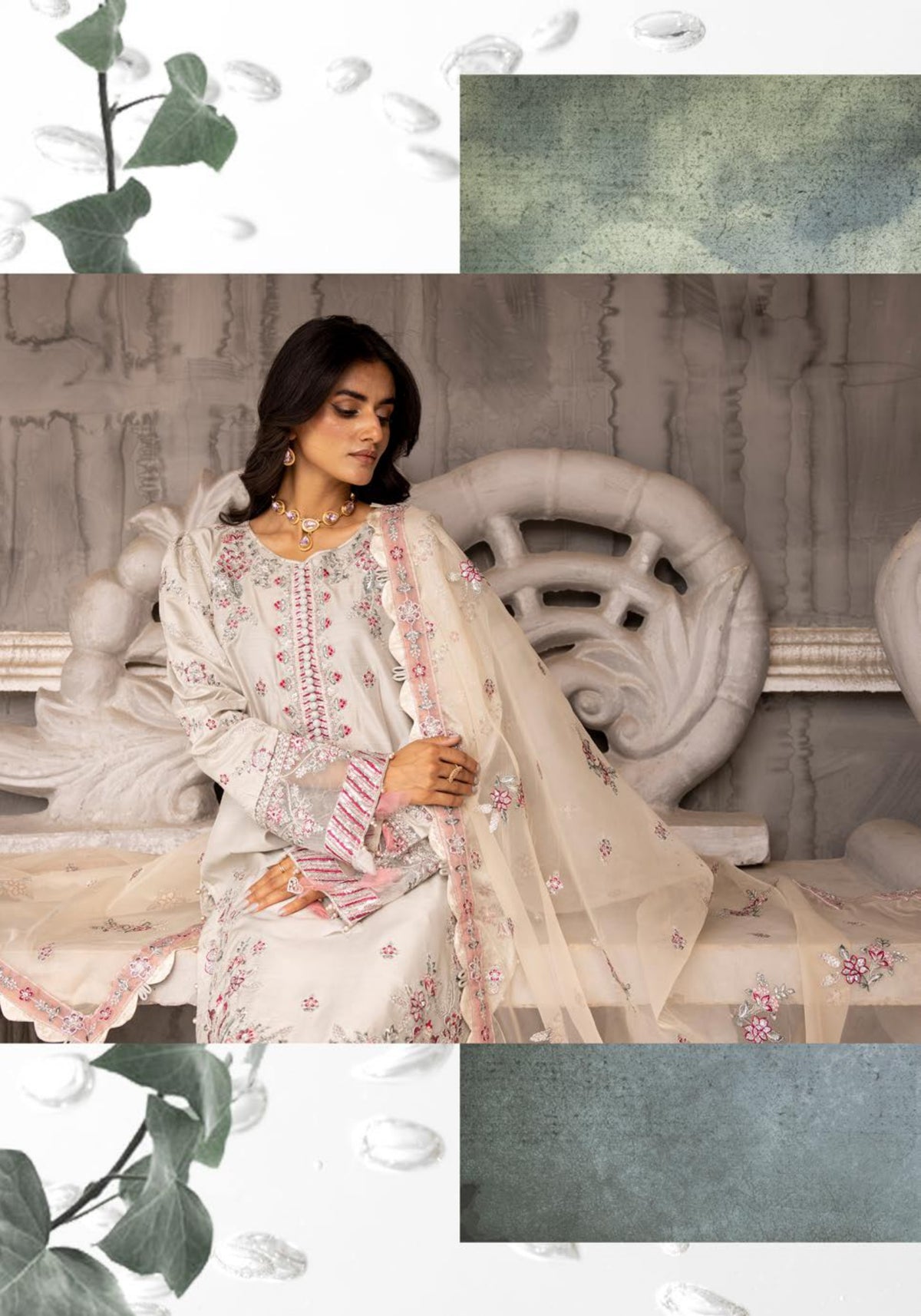 IVANA LUX BY SIMRANS HEAVY EMBROIDERED 3PC READYMADE SUIT ISM676