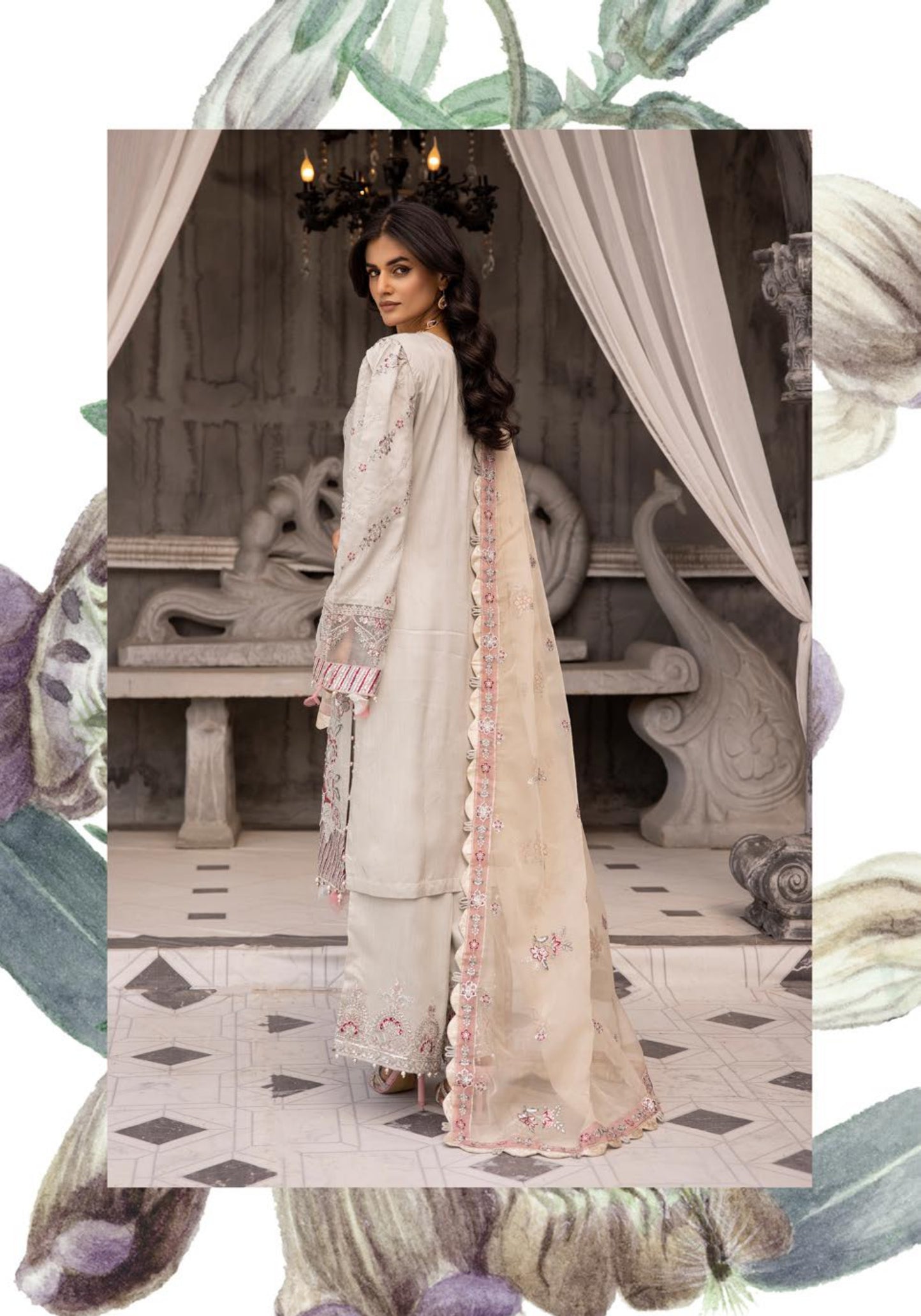 IVANA LUX BY SIMRANS HEAVY EMBROIDERED 3PC READYMADE SUIT ISM676