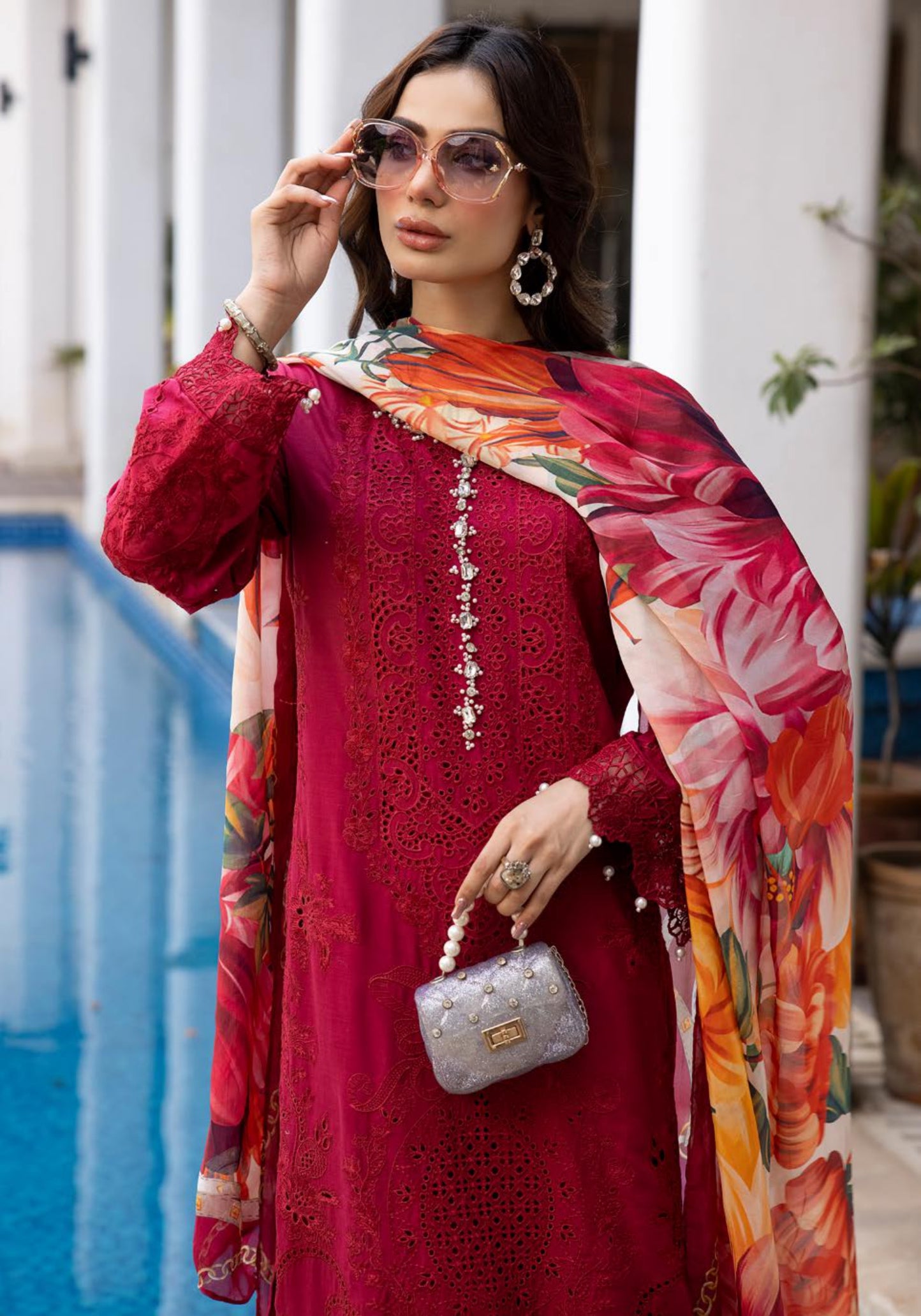 SIMRANS Ivana chikankari collection 3 piece embroidered suit SMIV653