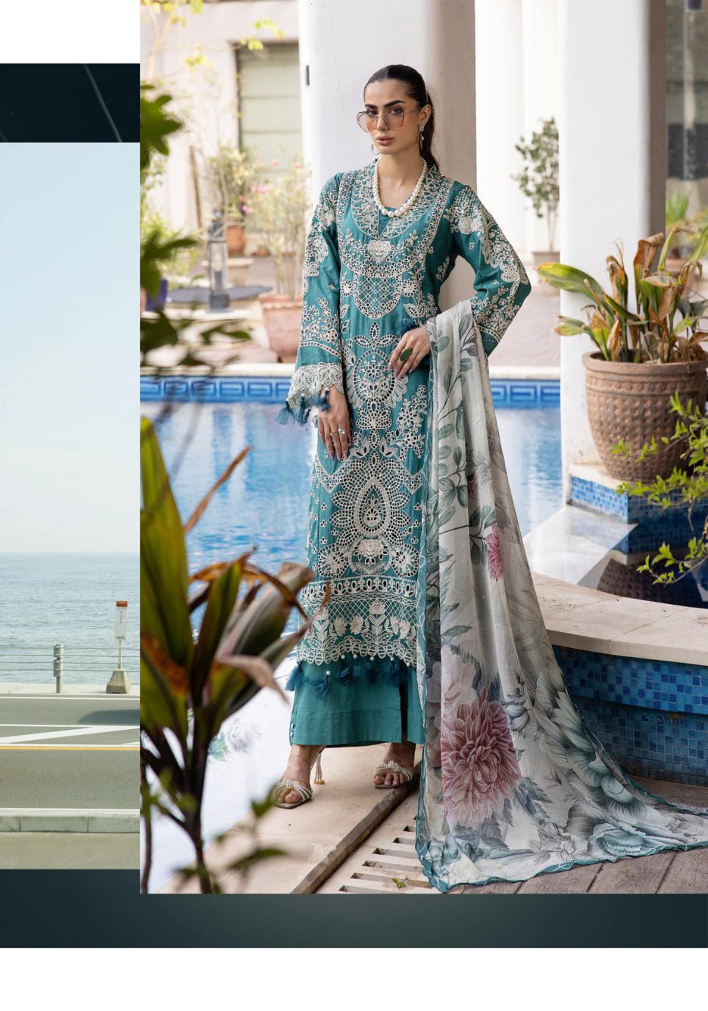 SIMRANS Ivana chikankari collection 3 piece embroidered suit SMIV654