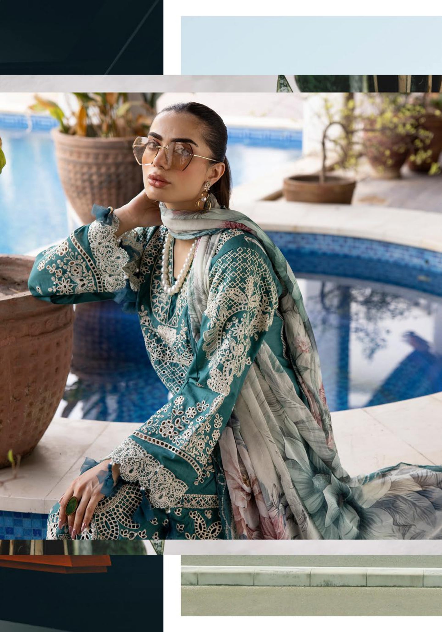 SIMRANS Ivana chikankari collection 3 piece embroidered suit SMIV654