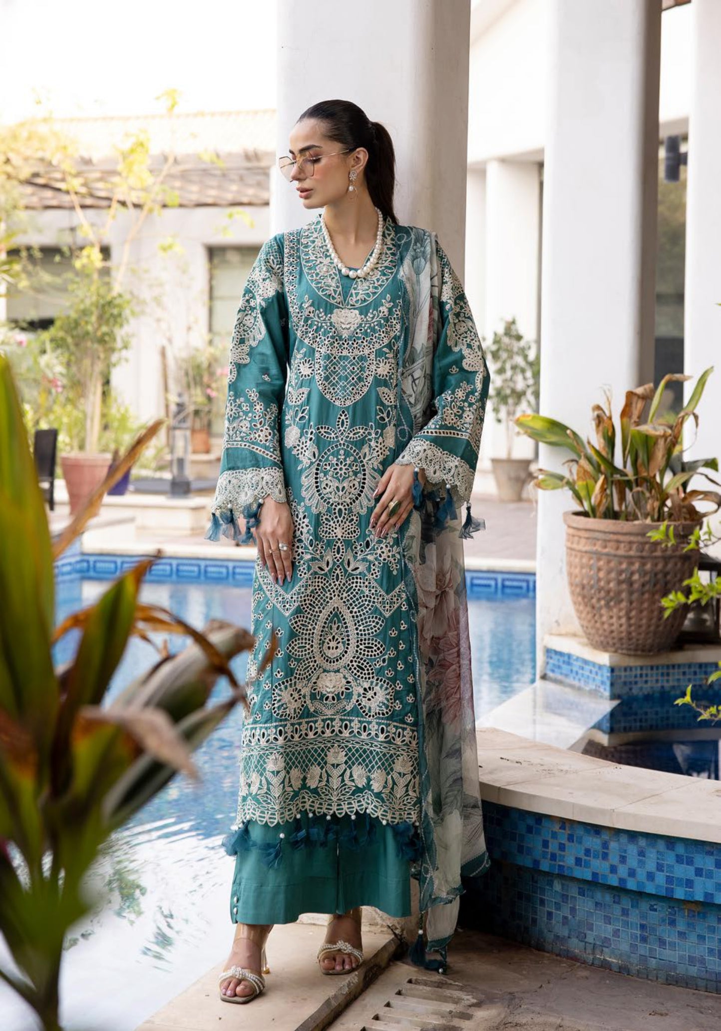 SIMRANS Ivana chikankari collection 3 piece embroidered suit SMIV654