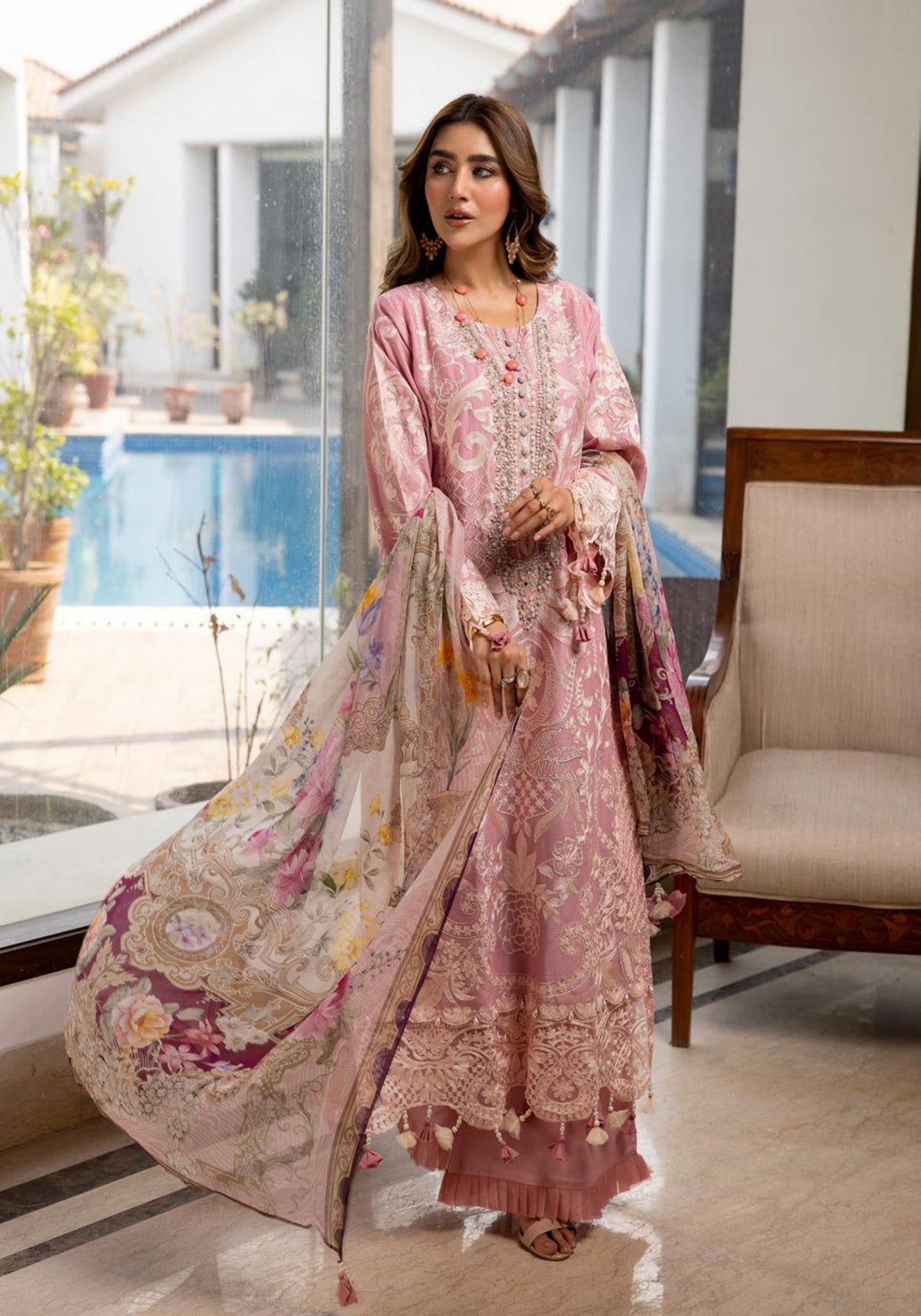 SIMRANS Ivana chikankari collection 3 piece embroidered suit SMIV655