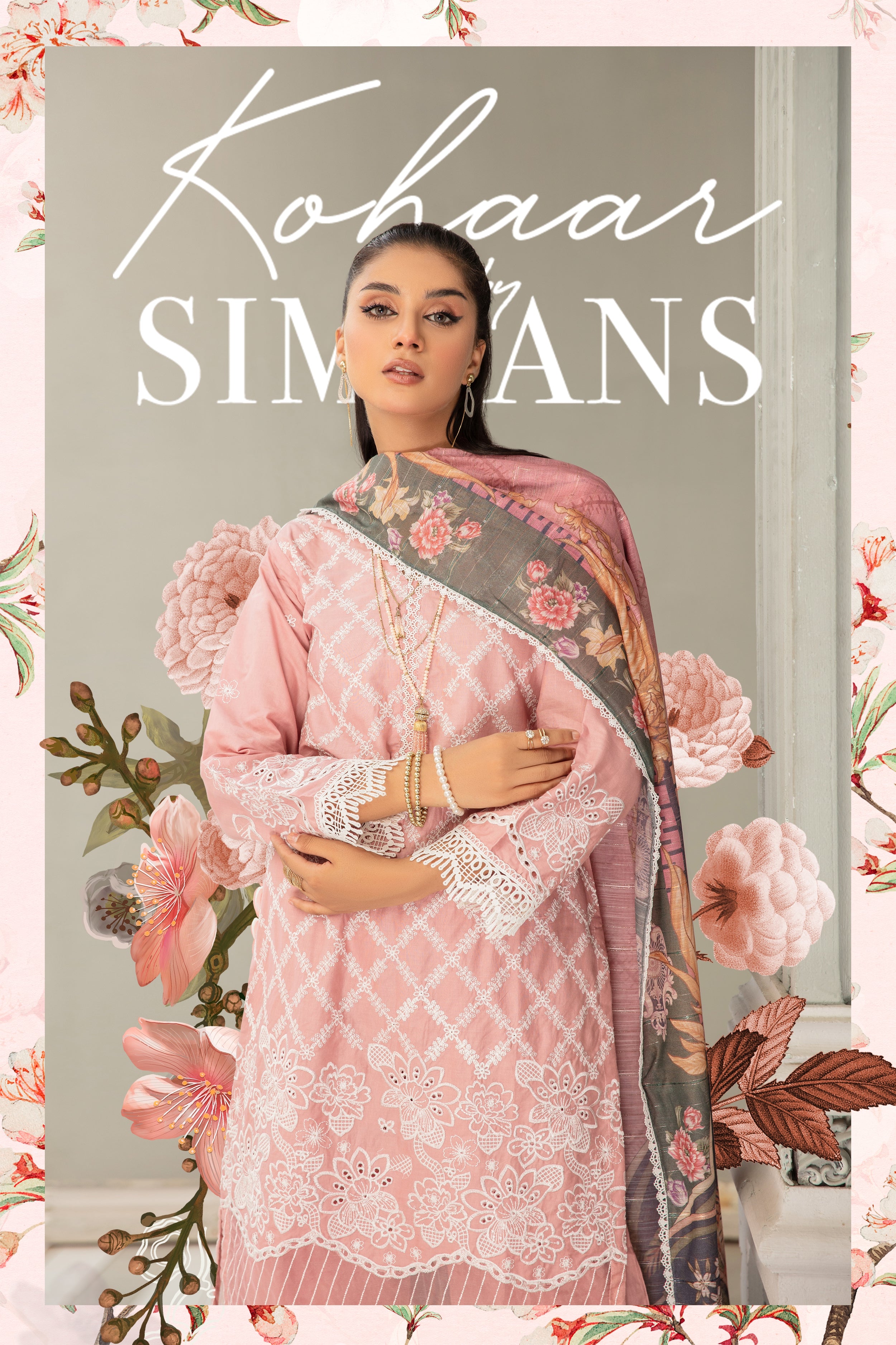 SIMRANS ‘KOHAAR’ | EMBROIDERED CHIKENKARI 3PC READYMADE | SM462