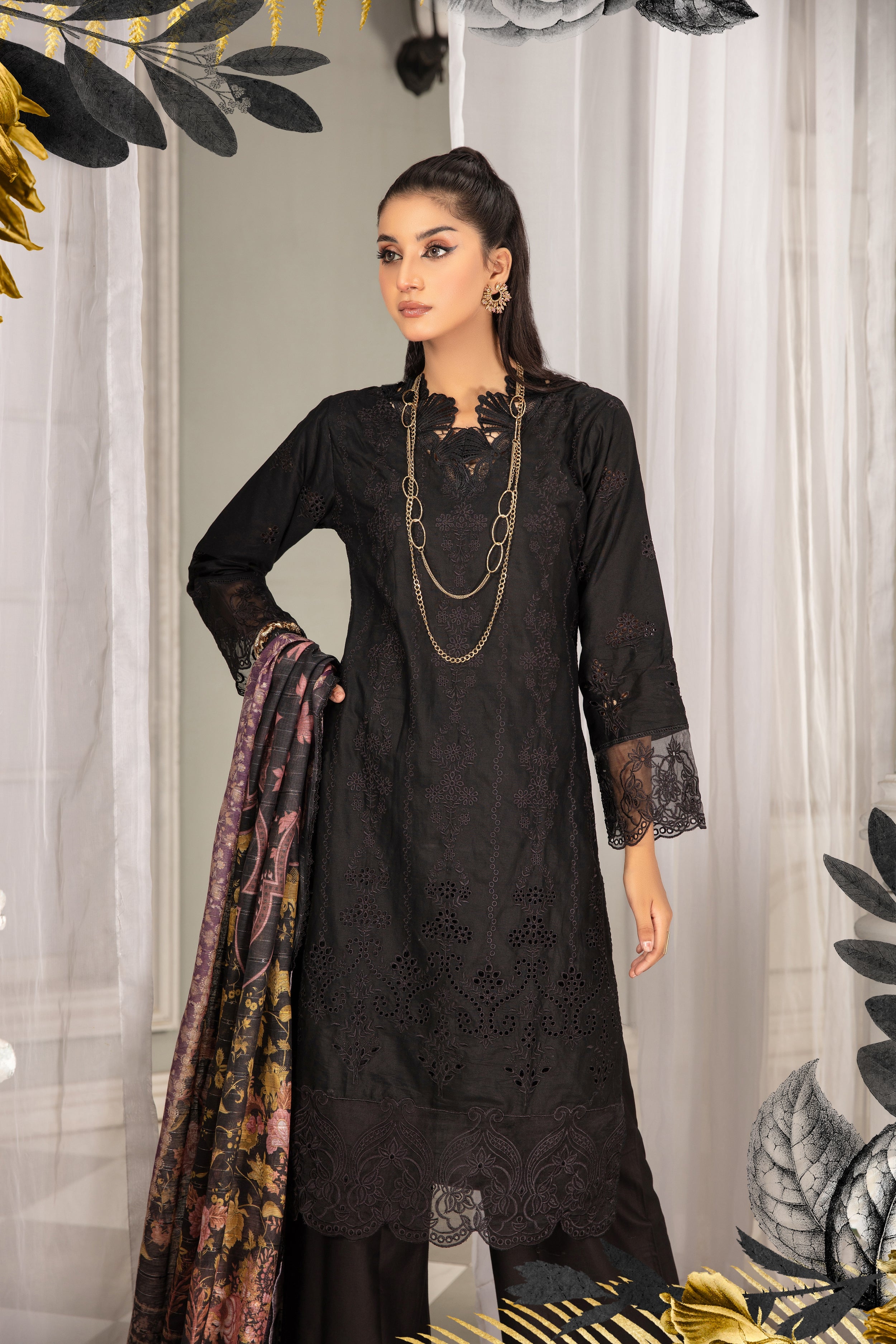 SIMRANS ‘KOHAAR’ EMBROIDERED CHIKENKARI 3PC READYMADE | SM461