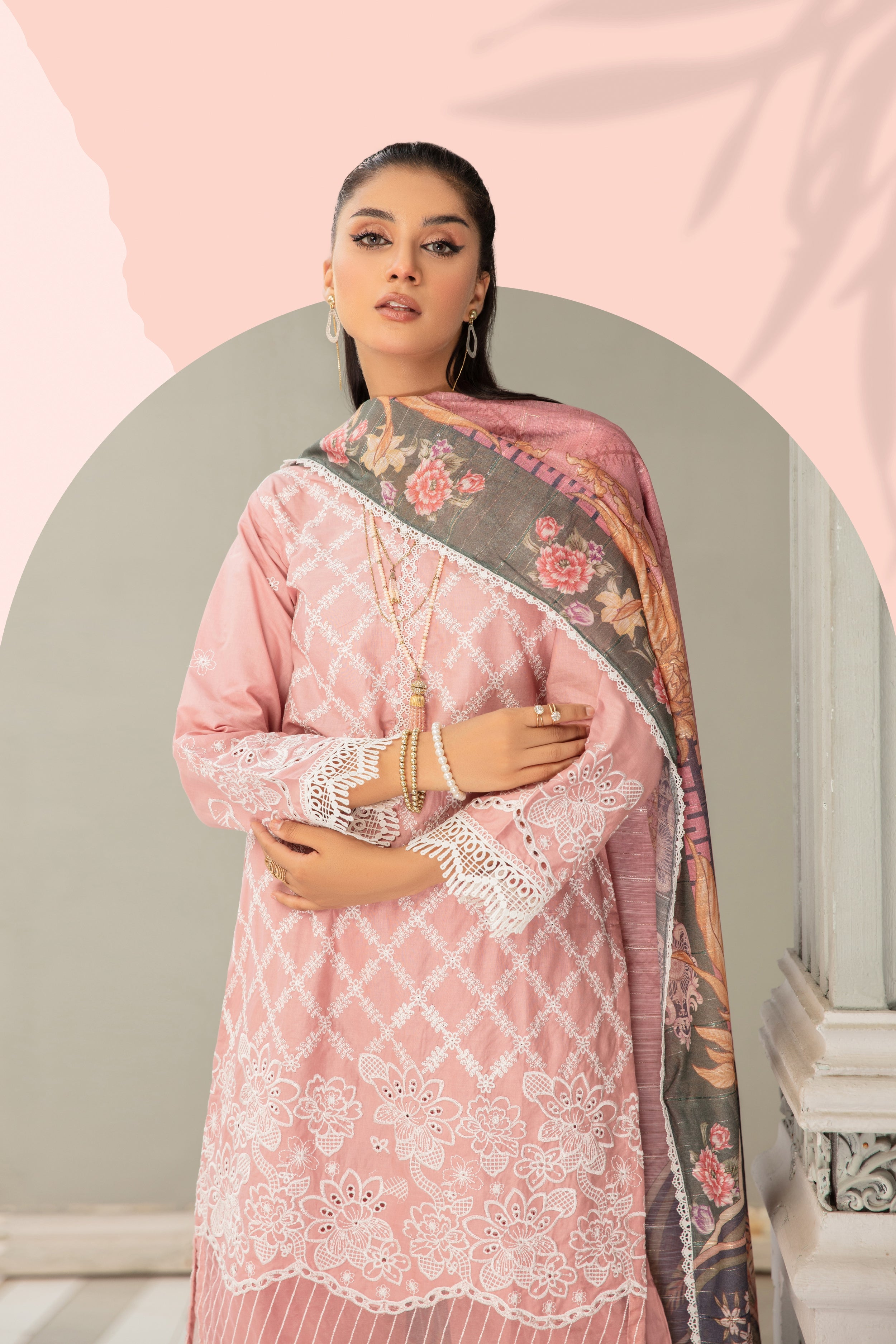 SIMRANS ‘KOHAAR’ | EMBROIDERED CHIKENKARI 3PC READYMADE | SM462