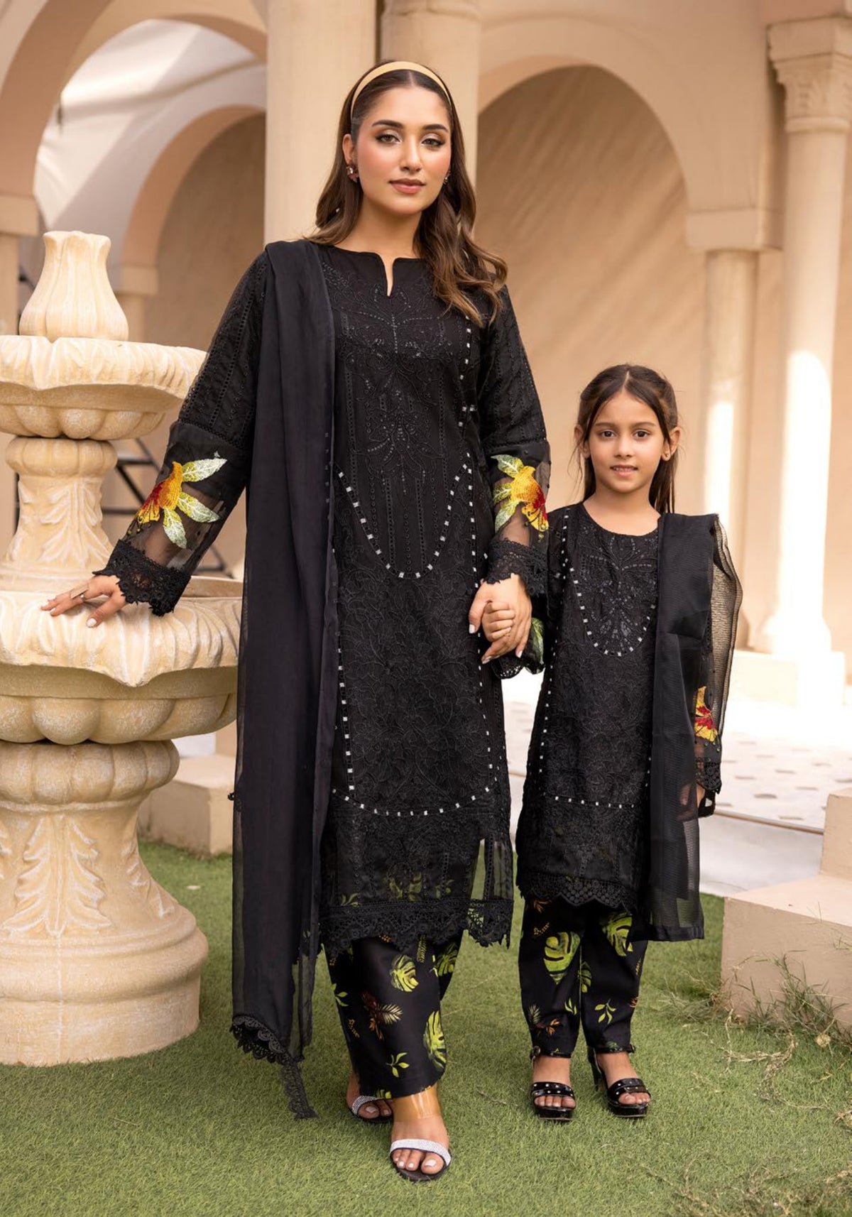 SIMRANS ‘MARIA B INSPIRED’ | EMBROIDERED COTTON MOTHER & DAUGHTER/kids READYMADE | SM601