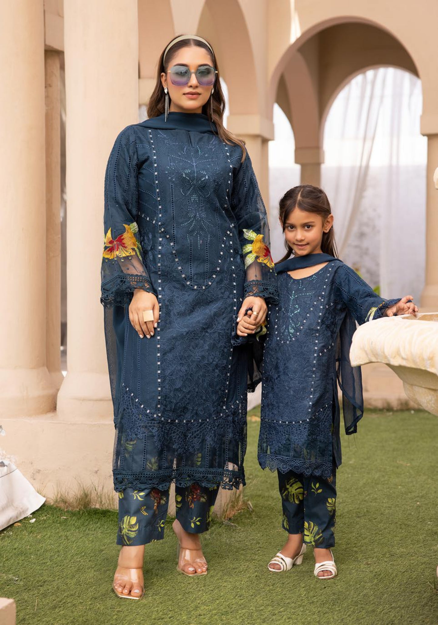 SIMRANS ‘MARIA B INSPIRED’ | EMBROIDERED COTTON MOTHER & DAUGHTER/kids READYMADE | SM6013