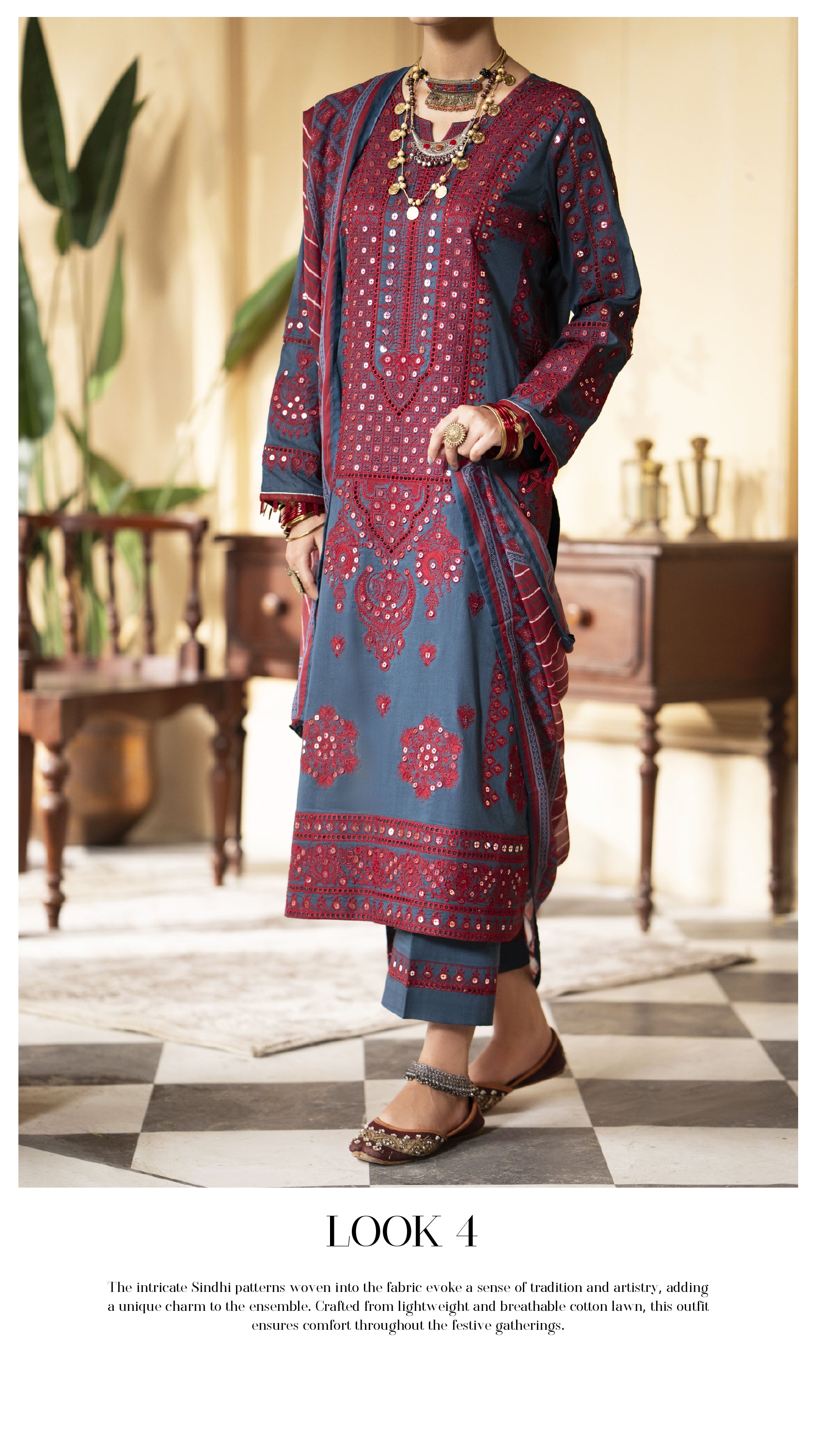 CASUAL LITE ‘MASHRIQI’ | LUXURY EMBROIDERED COTTON READYMADE | MIRHA SPECIAL 2084