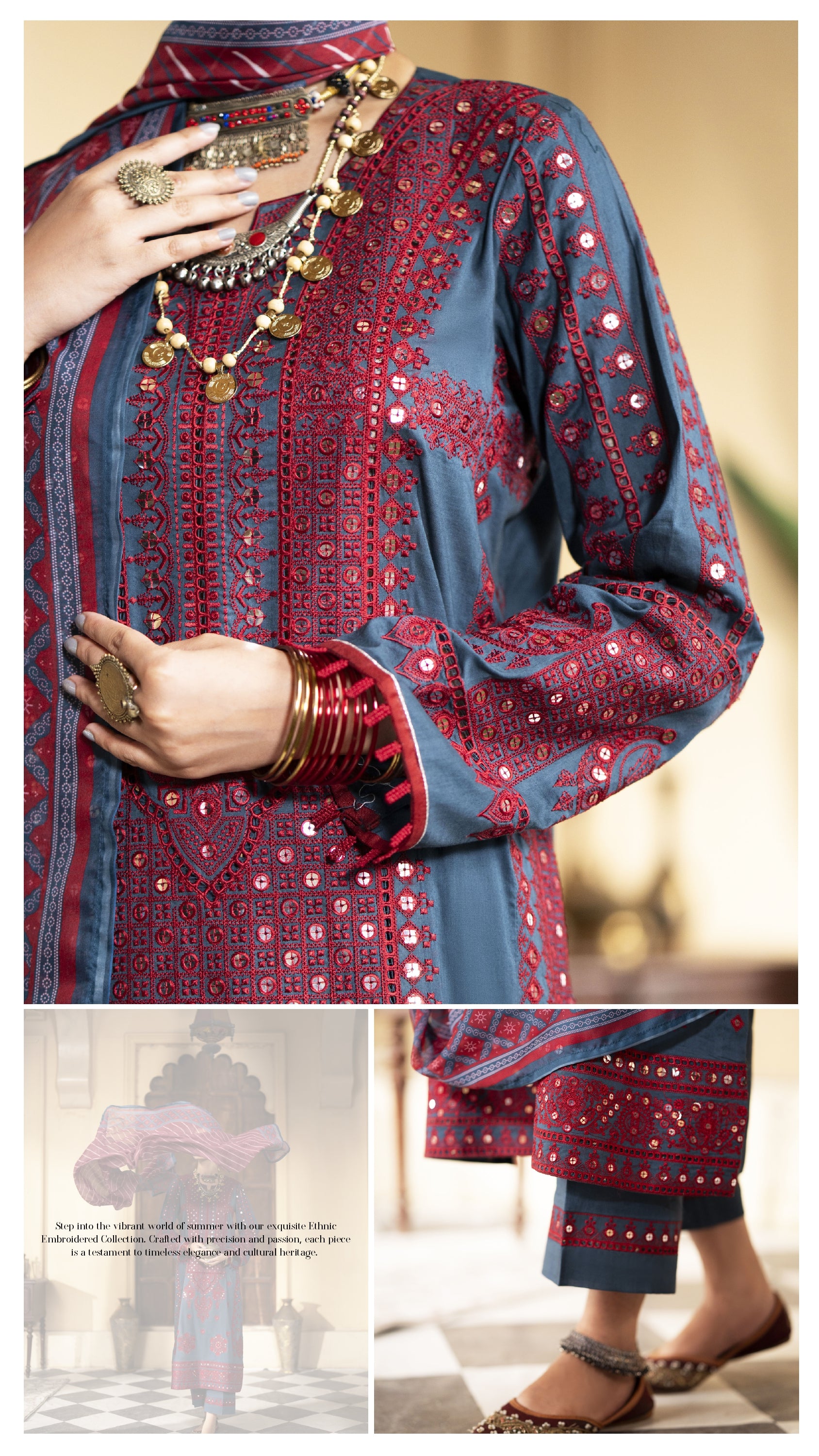 CASUAL LITE ‘MASHRIQI’ | LUXURY EMBROIDERED COTTON READYMADE | MIRHA SPECIAL 2084