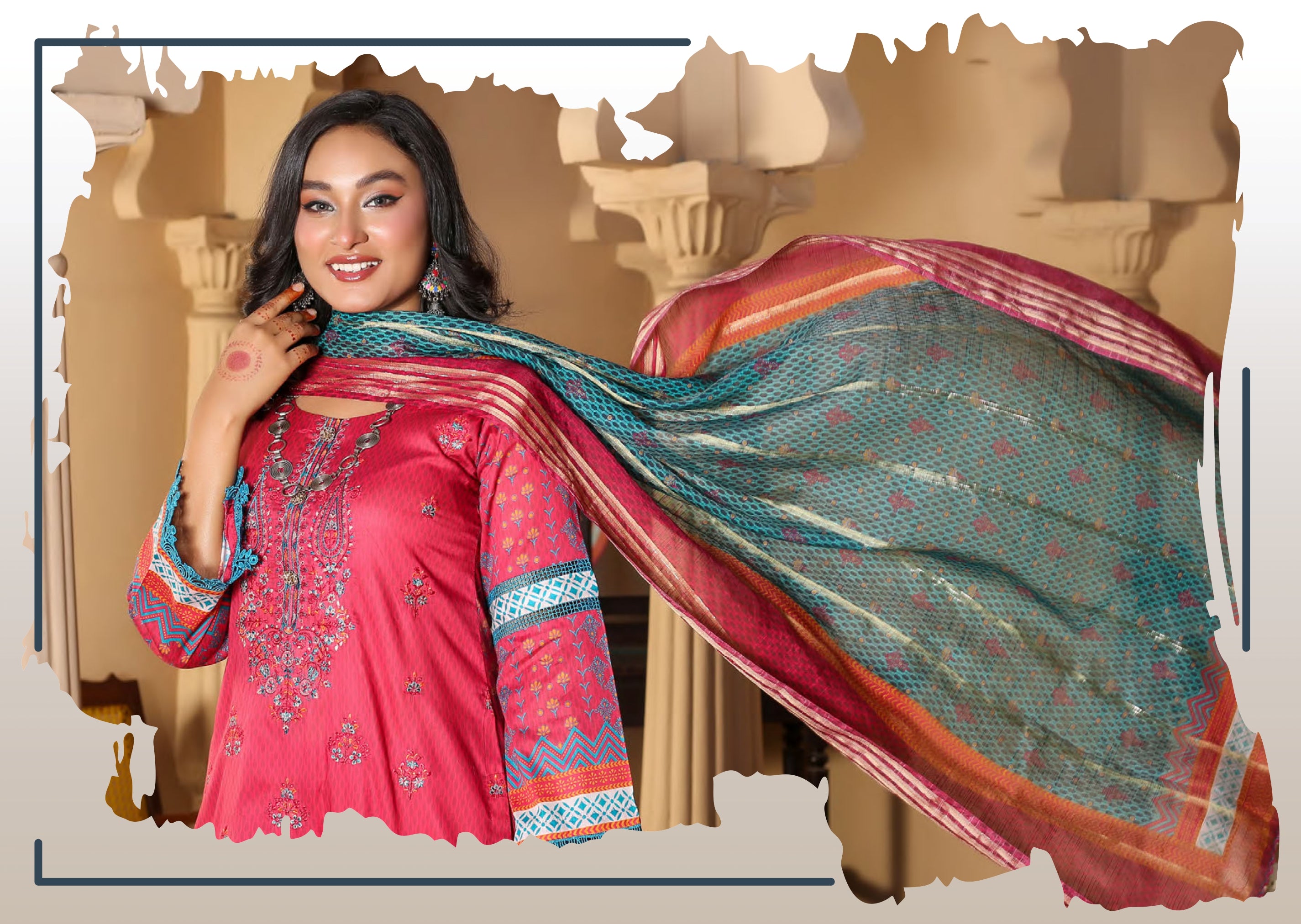 MUNIRA | EMBROIDERED LAWN READYMADE | MTL012