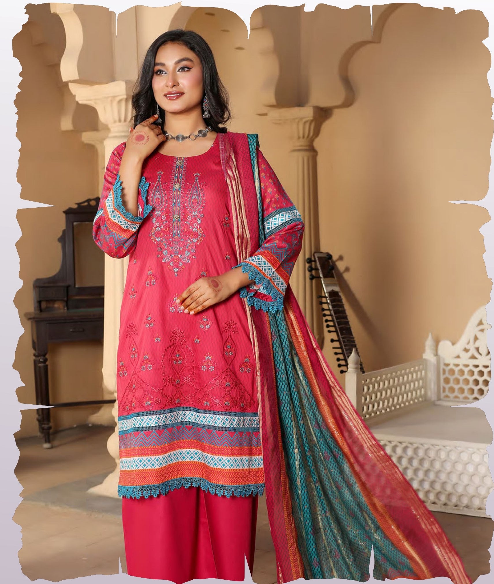 MUNIRA | EMBROIDERED LAWN READYMADE | MTL012