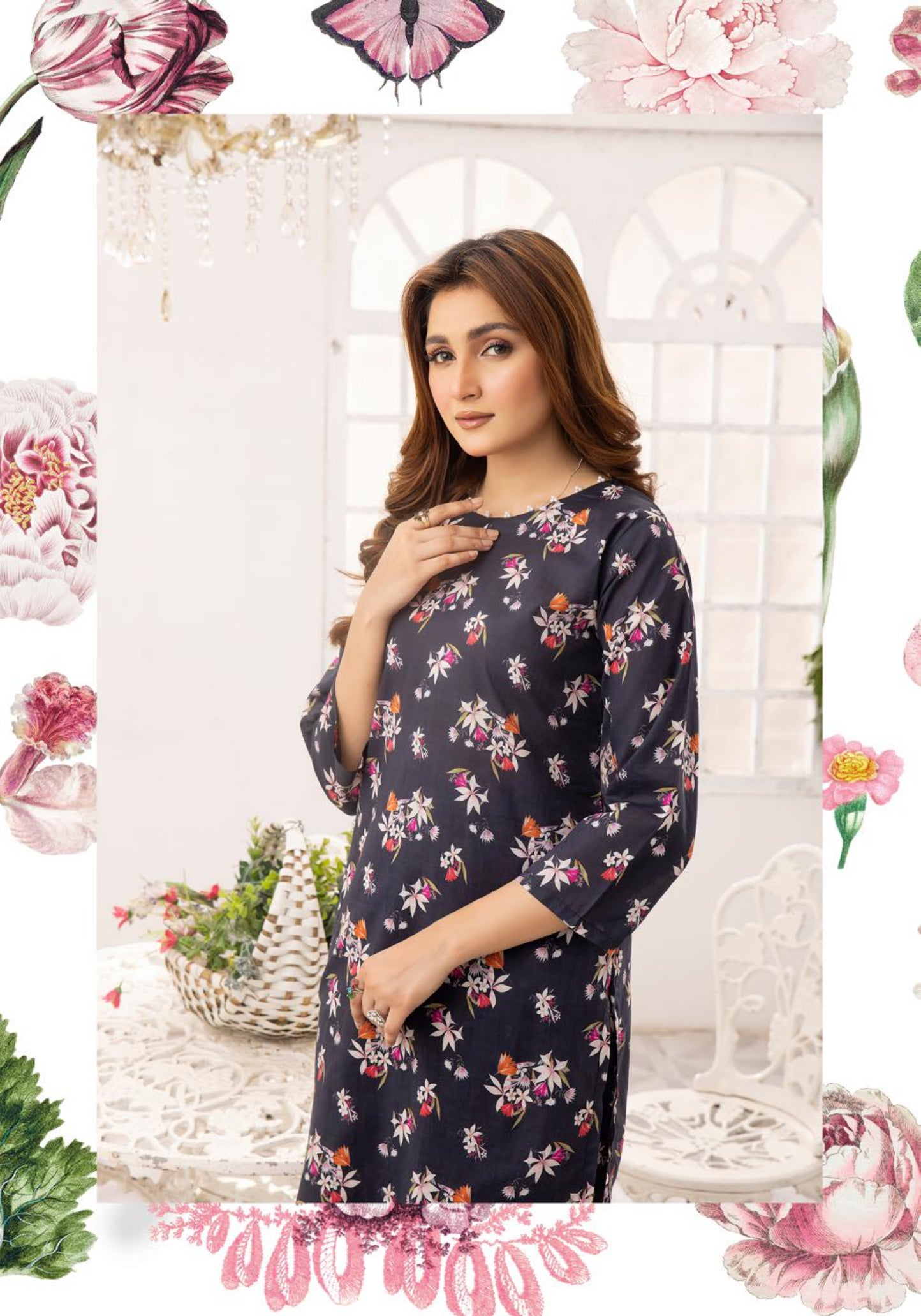 SIMRANS ‘ROZANA CO-ORDS’ | PRINTED LAWN 2PC READYMADE | SM475