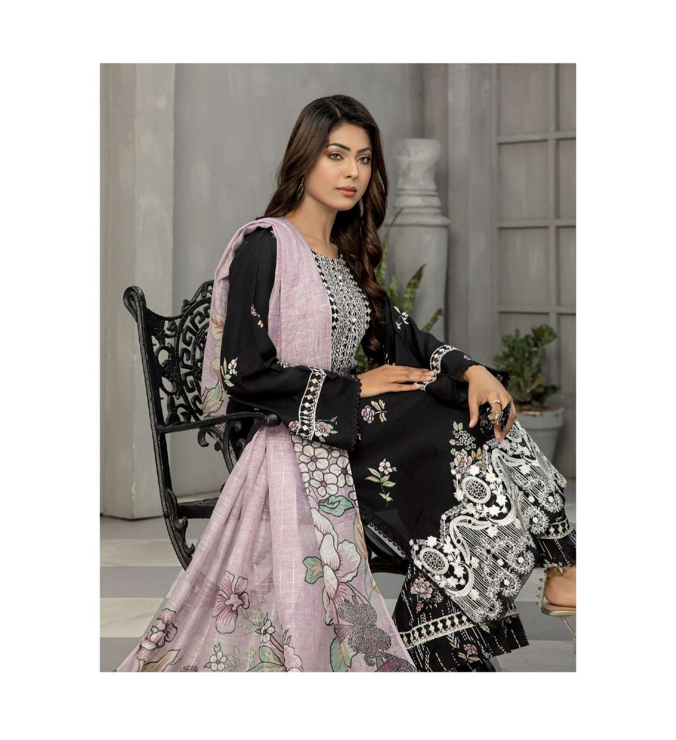 SEHER BY SIMRANS DIGITAL EMBROIDERED 3PC READYMADE COLLECTION SM- 0103