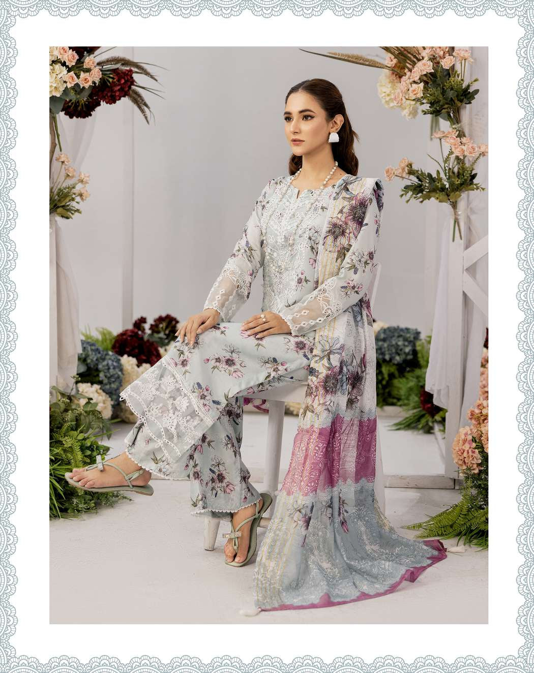 SIMRANS Sehar Eid Viscose 3PC readymade Suit With Palazzo Trousers SHZ10
