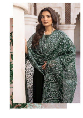 SIMRANS Sequence by Shiffonz Mummy & Me/kids 3 piece embroidered readymade suit Green