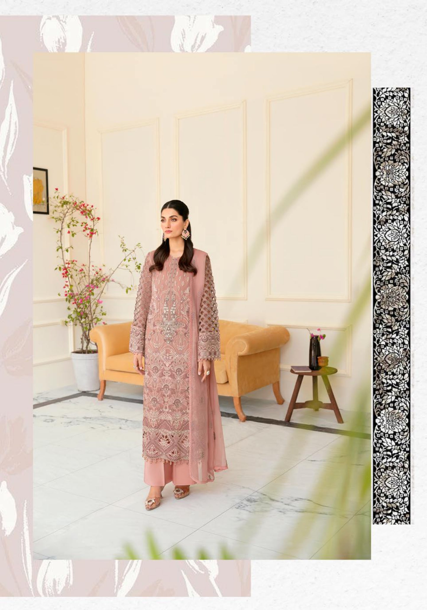 SIMRANS Sienna Chiffon luxury collection 3 piece embroidered readymade suit Mummy & me/kids 2