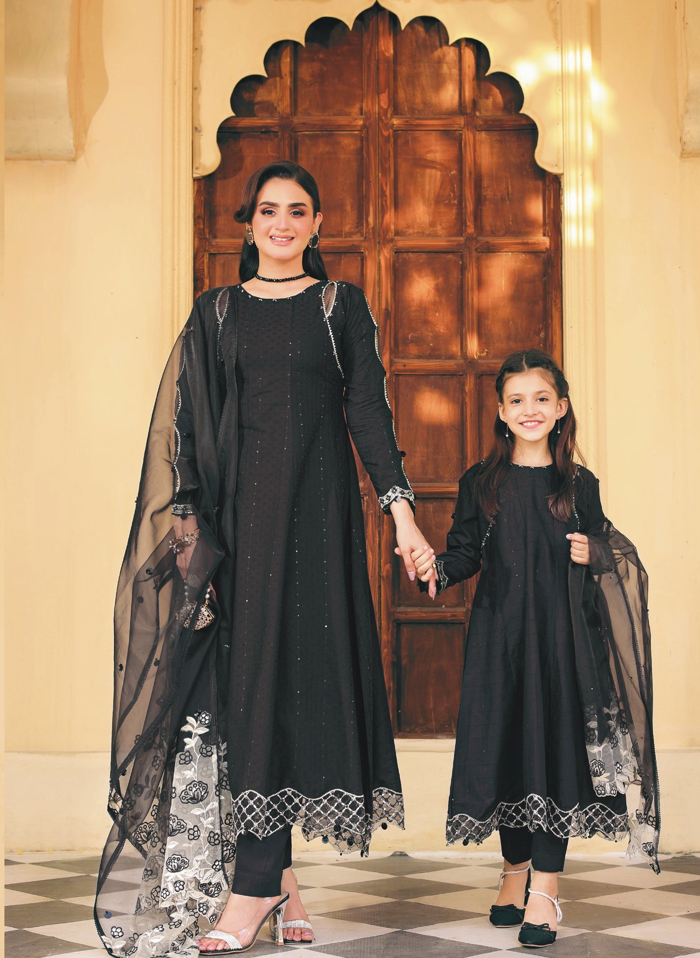 SIMRANS EID LUXURY EDITION MUMMY & ME 3PC JACQUARD SEQUENCE READYMADE SM354