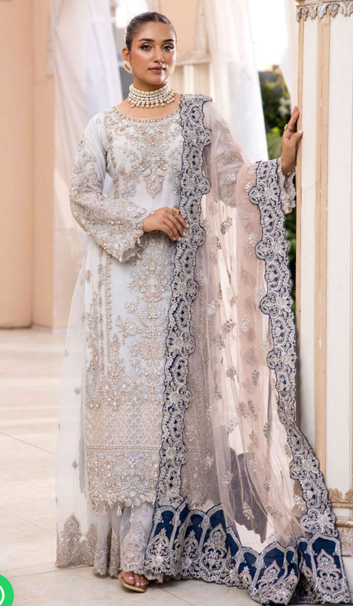 Simrans chiffon Imrozia 3 piece luxury embroidered net suit 701