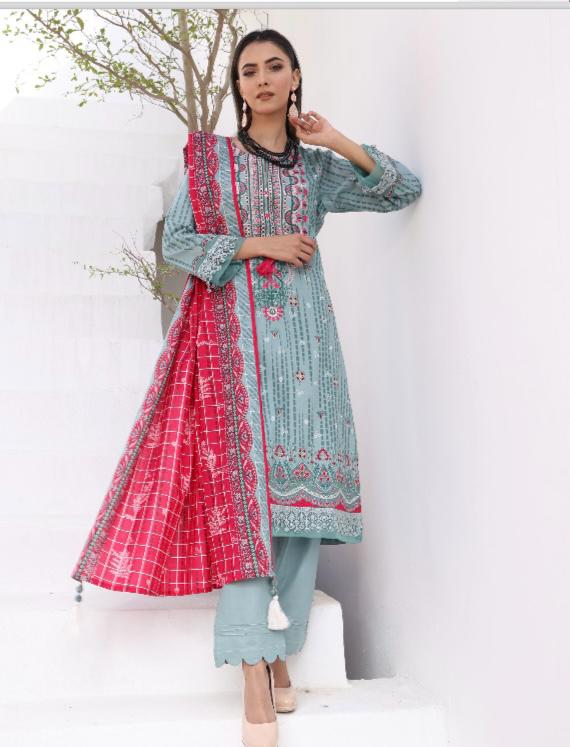 I LUV SIMRANS 3PC EMBROIDERED LAWN 3PC READYMADE | 4329