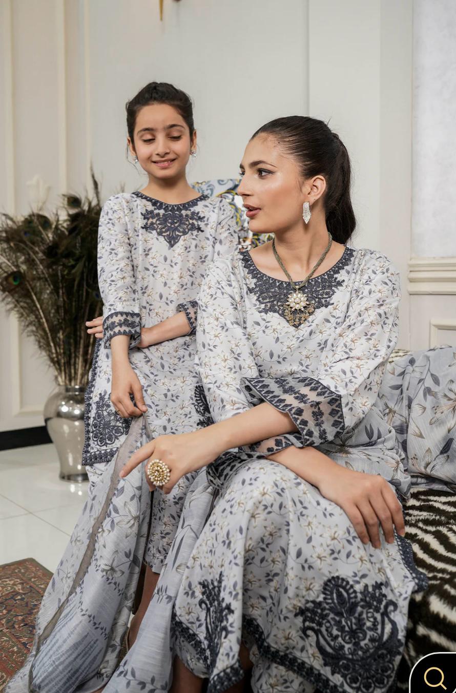 SIMRANS ‘ETHNIC’ | EMBROIDERED COTTON MOTHER & DAUGHTER-kids READYMADE | SM432