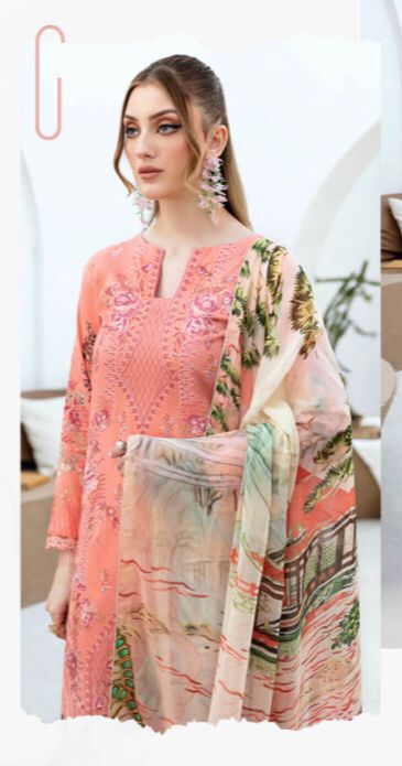 RAMSHA GHAZAL EMBROIDERED 3PC READYMADE G-202