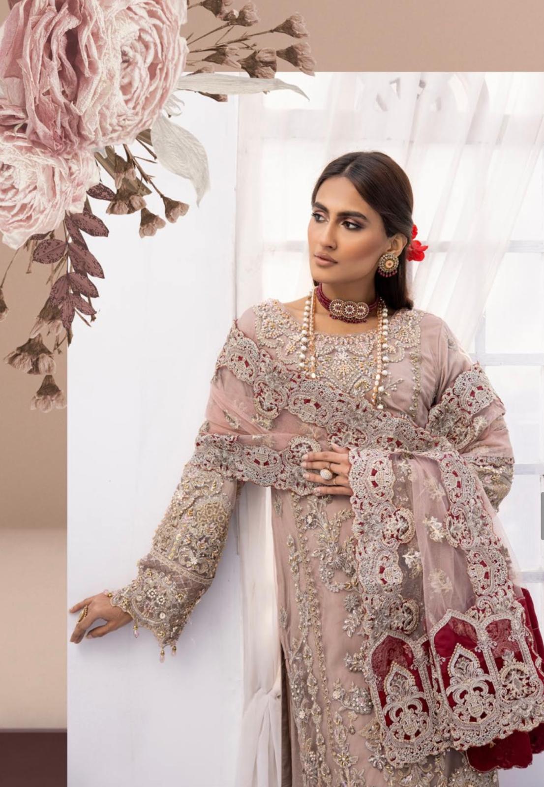 SIMRANS Imrozia Heavy embroidered chiffon 3 piece readymade suit 014