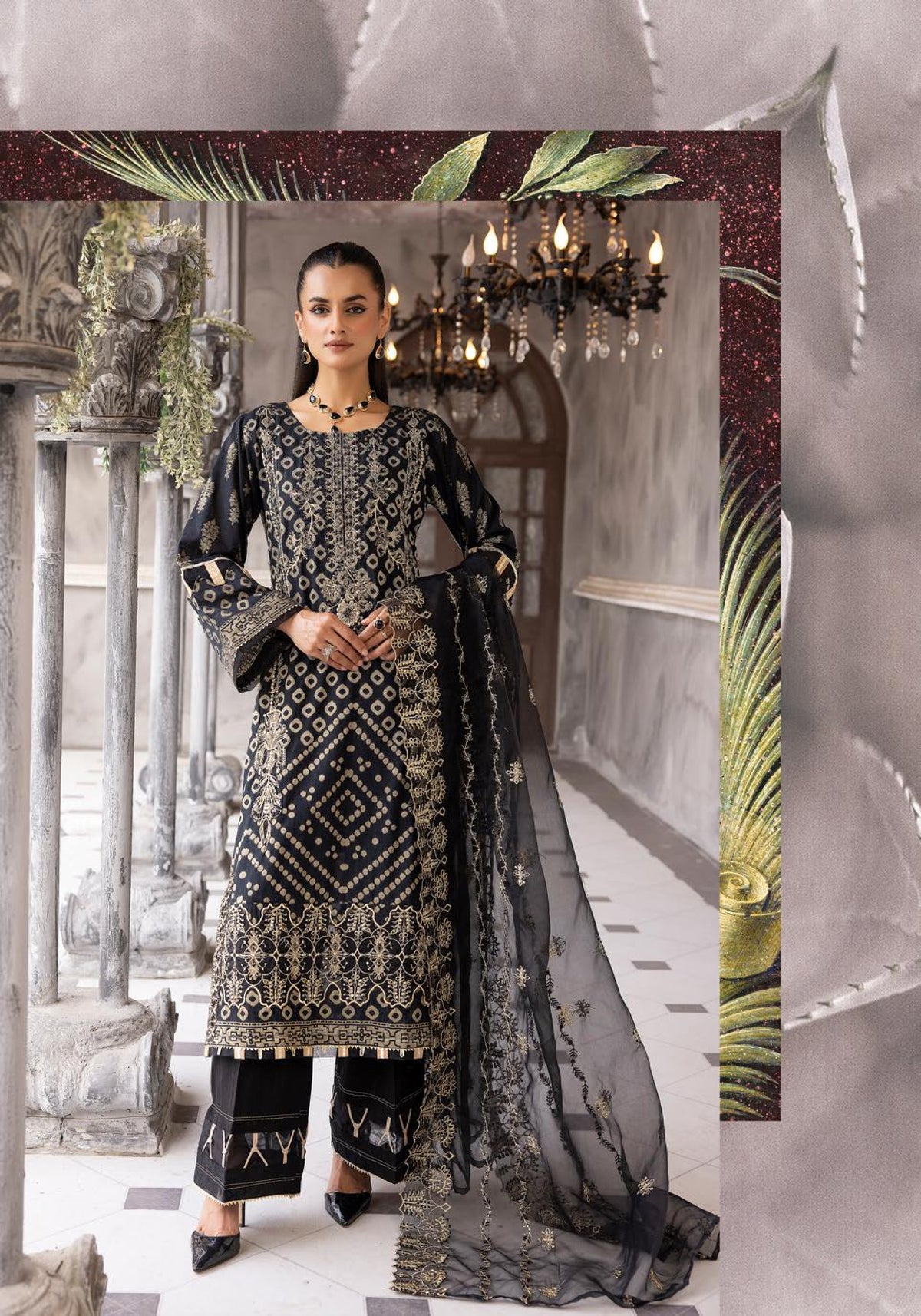 ZARA BY SIMRANS JACQUARD EMBROIDERED 3PC READYMADE -ZJL-216