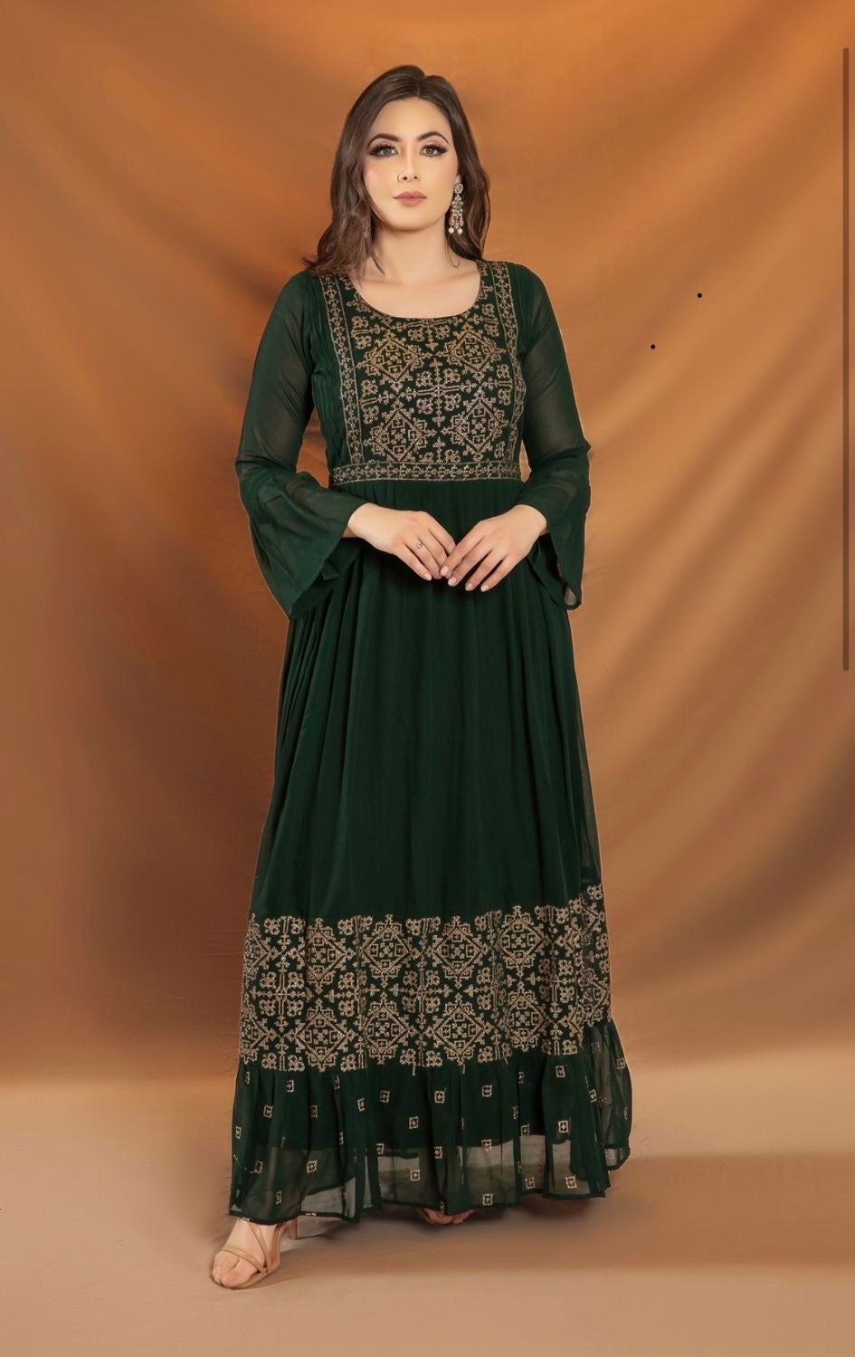 SIMRANS LUXURY EMBROIDERED CHIFFON KURTI - SLK612