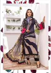 SIMRANS Maria B Inspired Embroidered Lawn D2424-3 Piece Outfit With Straight Trousers