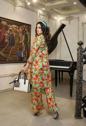 SIMRANS Rozana Floral Printed 2 Piece Lawn Co-ords Outfit Set D2