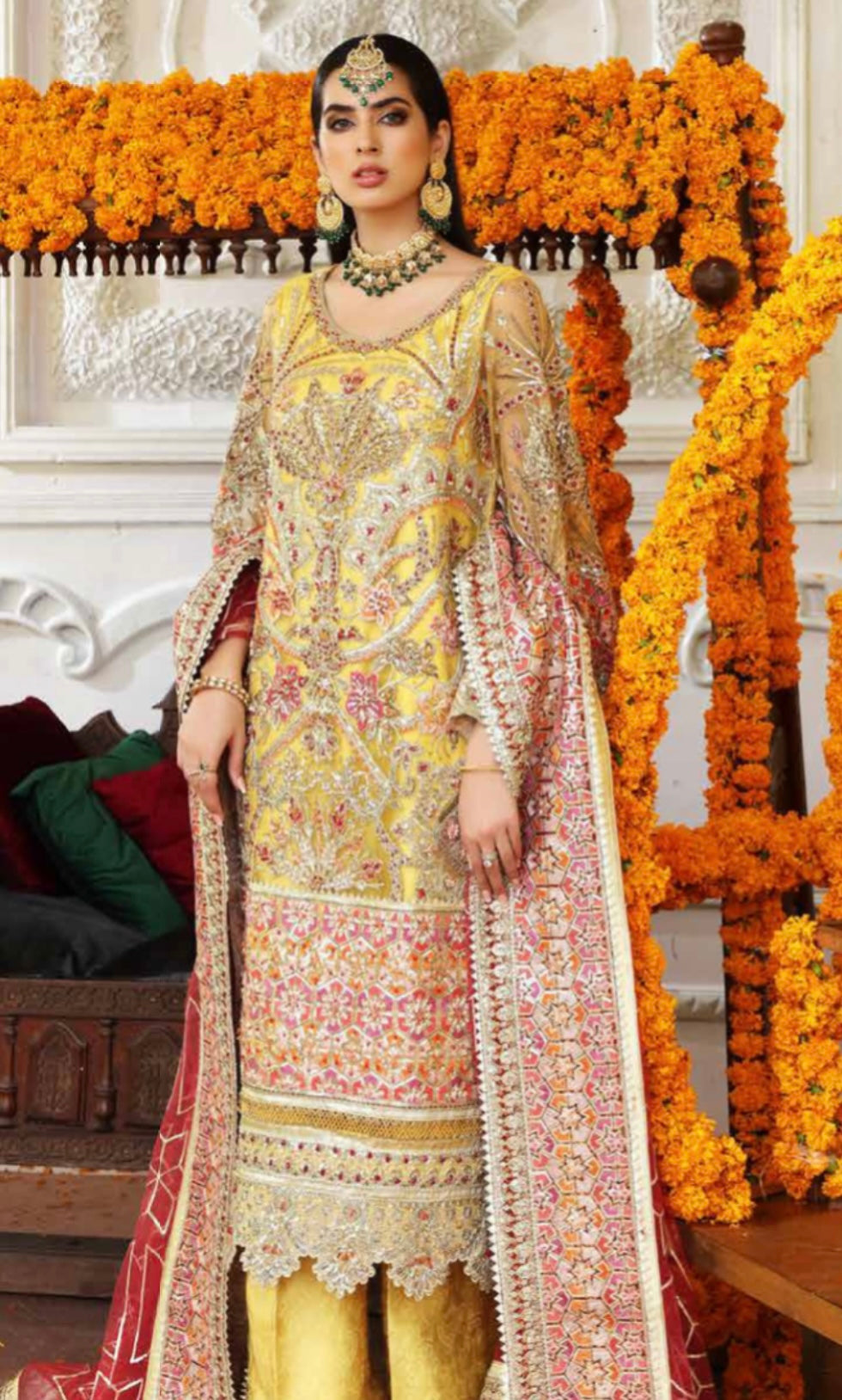 Shehnai luxury collection by Simran's 3 piece YELLOW SSLC04